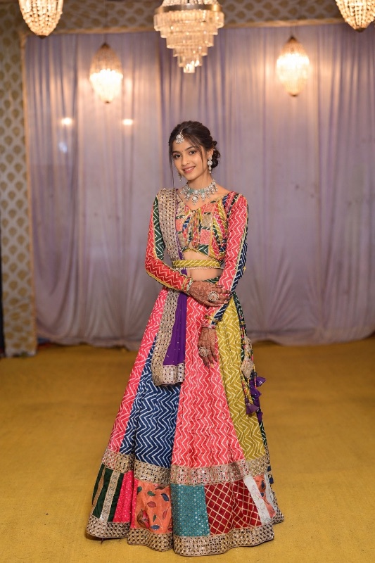 Royal Multicolor Patchwork Sangeet Chaniya Choli