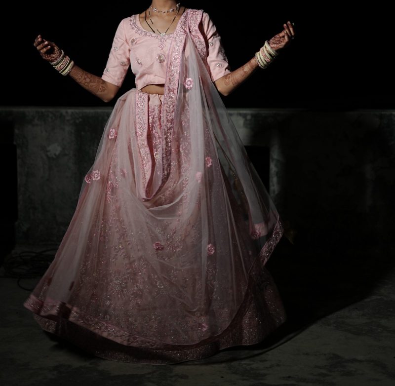 Off pink party wear choli