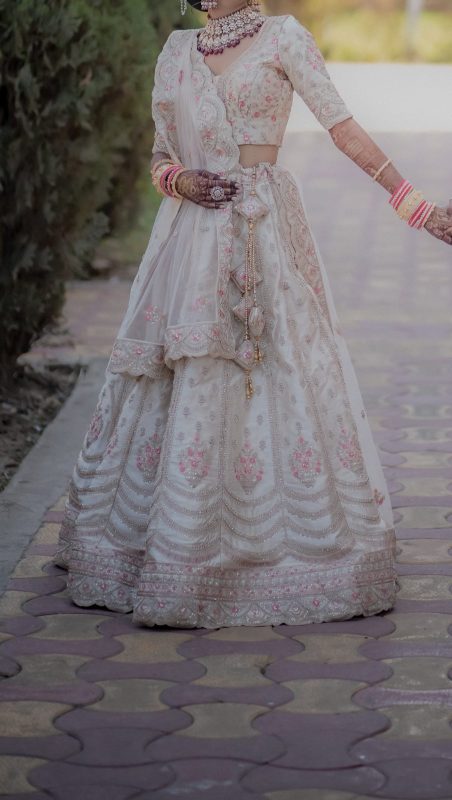 Off white bridal choli