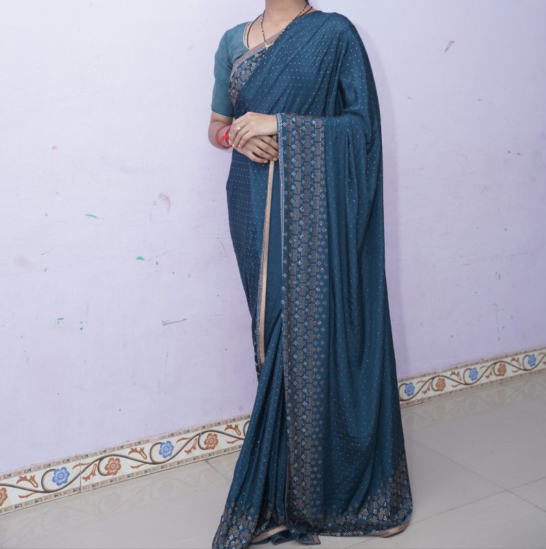 Soft Georgette saree with full stone work